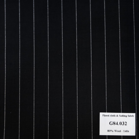 G84.032 Kevinlli V7 - Vải Suit 80% Wool - Đen Sọc